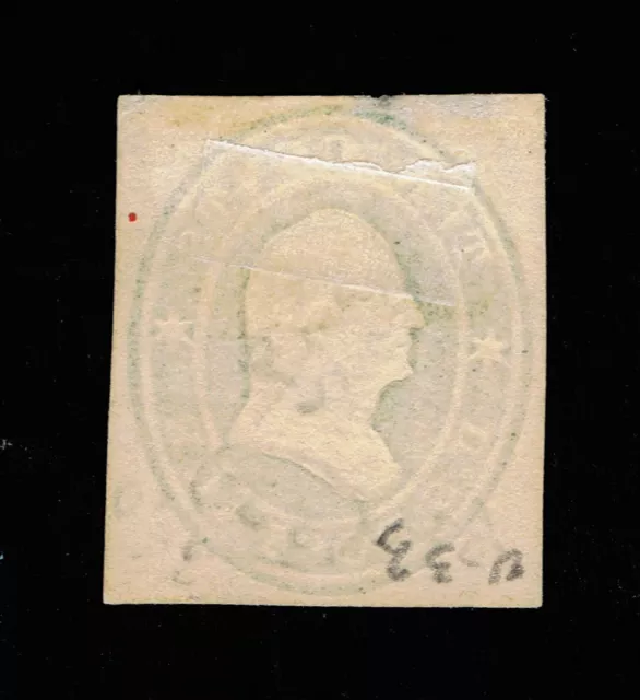 Very Scarce Genuine Scott #U33 Mint 1860-1861 Green On Buff Nesbitt Cut Square 2