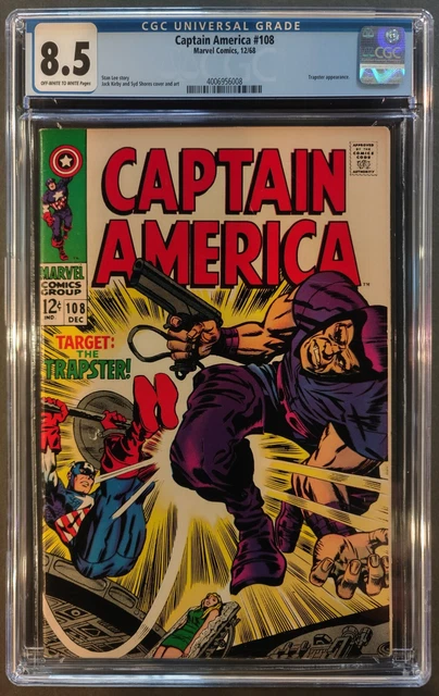 Captain America #108 Cgc 8.5 Ow-W - Marvel Comics Dec 1968 - Trapster - New Case