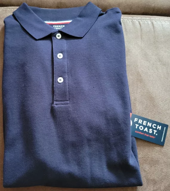 French Toast Boys Polo Size XL (18-20H) Husky Navy Blue New with Tags