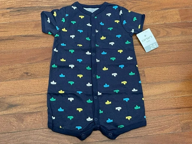 New Carters Infant Boy Navy Submarine Romper Jumper Size 24 months