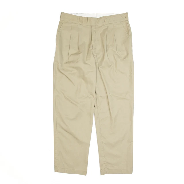 DICKIES pantaloni dritti regolari beige a pieghe W34 L30