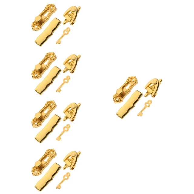 5 SETS DOLLHOUSE Door Lock Miniature Handles Toys Kits Home Decor £14.