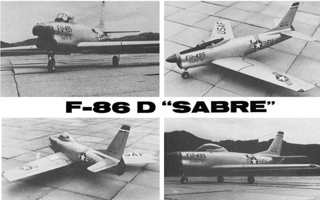 Model Airplane Plans (RC): F-86D 'SABRE' 1/7 Scale 64" for .60 by Franz Meier