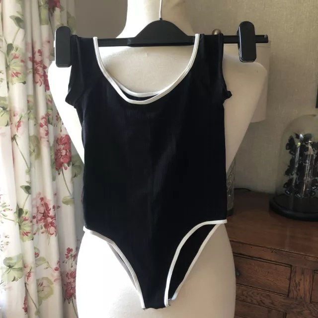 free people intimately Ribbed Bodysuit Size XS/S In Black