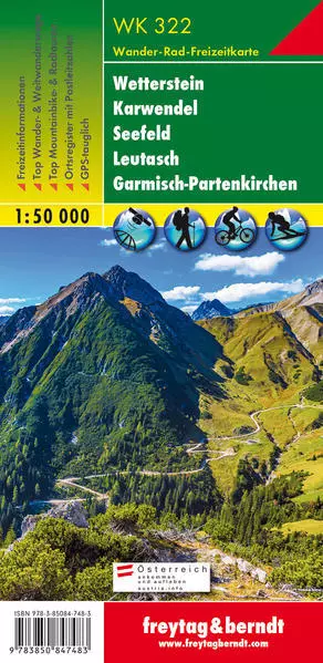 Wetterstein, Karwendel, Seefeld, Leutasch, Garmisch Partenkirchen 1 : 50 000
