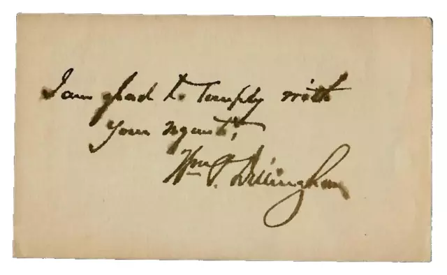 "Gov of Vermont" William P. Dillingham Signed  2.5X4.5 Card