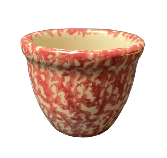 Vintage Gerald Henn Spongeware Cup Crock Rose Colored