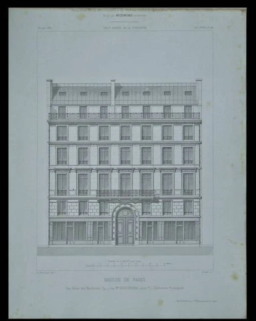 PARIS, 39 RUE Neuve Mathurins, Maison 1860 2 Gravures Architecture