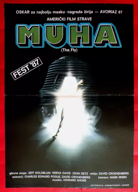 Fly 1987  David Cronenberg  Jeff Goldblum  Horror  Rare Exyu Movie Poster # 2