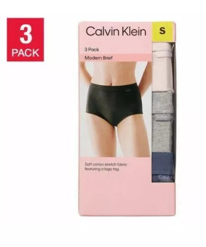 Calvin Klein Women's  3 Pack Modern Brief Cotton Stretch Underwear Panty