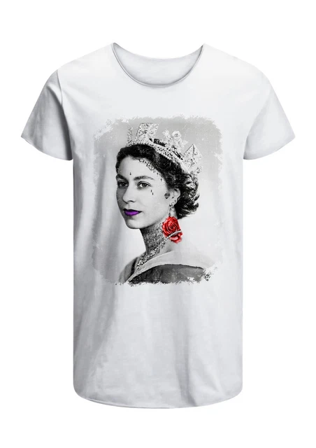 T-Shirt Regina Elisabetta Queen Uomo Abbigliamento 100% Cotone Taglia da S a XXL