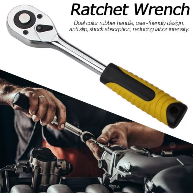 Professional 1/4" 3/8" 1/2" Socket Wrench Ratchet Wrench 24 Teeth Hand Tools