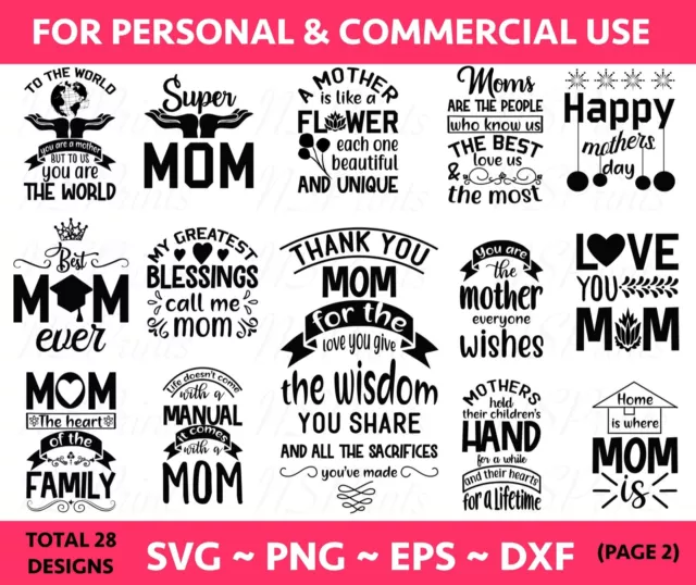 28 Mom Bundle SVG, Mothers Day Svg, Mom Svg, Mom Life Svg, Girl Mom Svg, Mama
