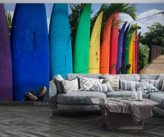 3D Beach Surf Board Wallpaper Wall Mural Removable Self-adhesive 282
