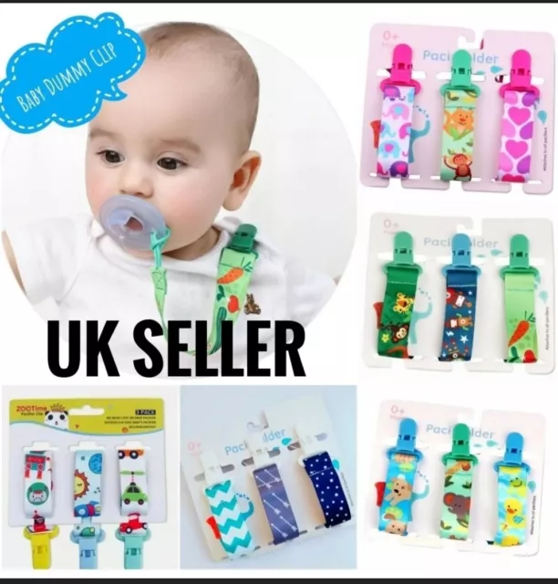 3X Dummy Clips Baby Soother Chain Holder Strap Pacifier Baby Shower Care Safety