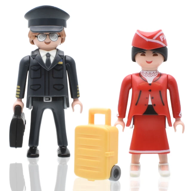 Figurine Playmobil Capitaine Commandant - Pilote Avion, Aéroport, Occasion, Pièces Détachées