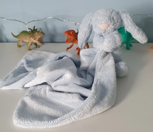 JELLYCAT JELLY KITTEN Blue Bashful Bunny Soother Comforter Blankie Soft