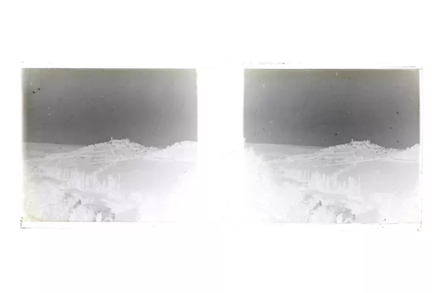 Village Sud de la France Photo Stereo Th3L1n22 Vintage Glass Plate NEGATIVE