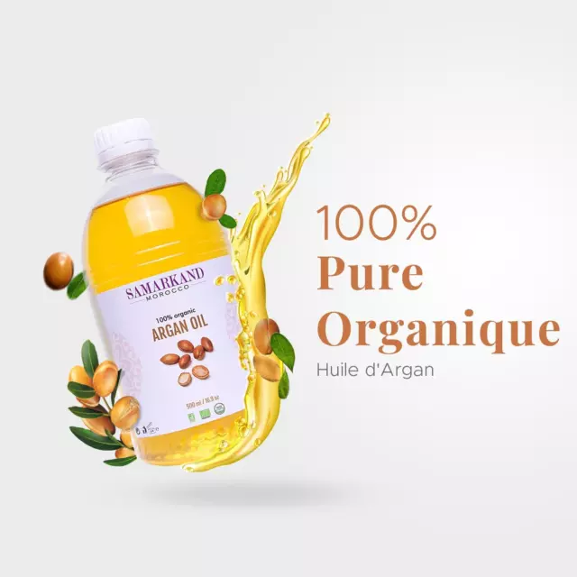 500 Ml Huile D'Argan BIO 100% Pure De Première Pression À Froid Pour Corps Et Ch 3