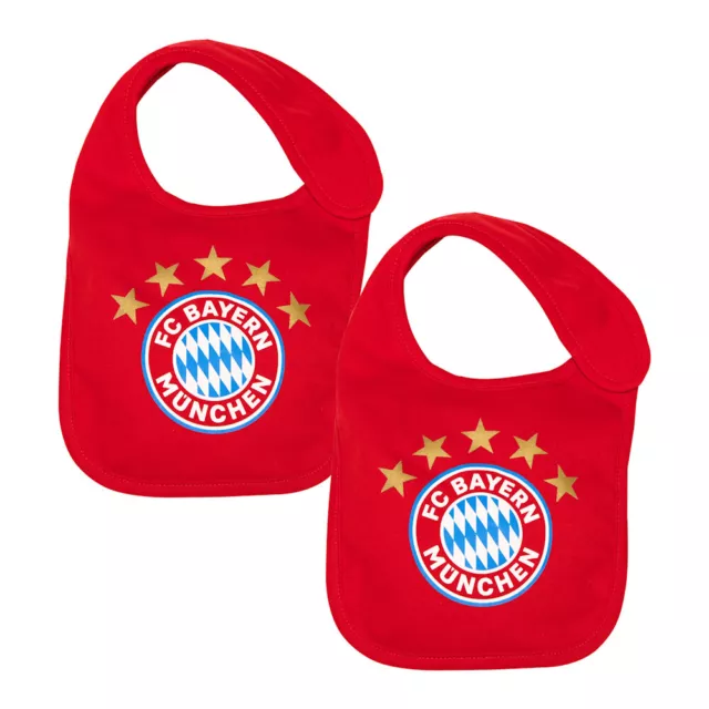 Baby Lätzchen 2er Set rot Logo FC Bayern München Spucktuch 29535 FCB Fanartikel