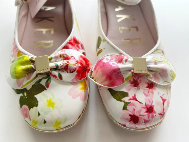Scarpe Ted Baker nuove con etichette taglia: Regno Unito 4 euro 37 ragazze nuove prezzo portaoggetti piatto fiocco floreale £36 2