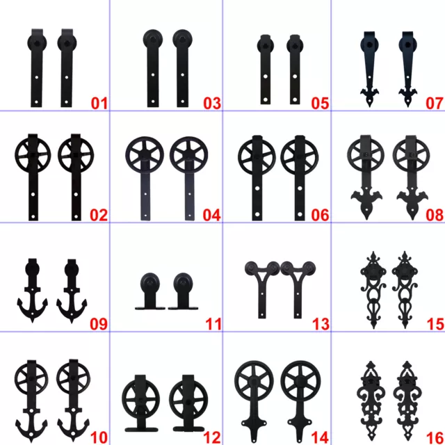 4ft-20ft Steel Sliding Barn Door Hardware Closet Track Kit for Single Wood Door