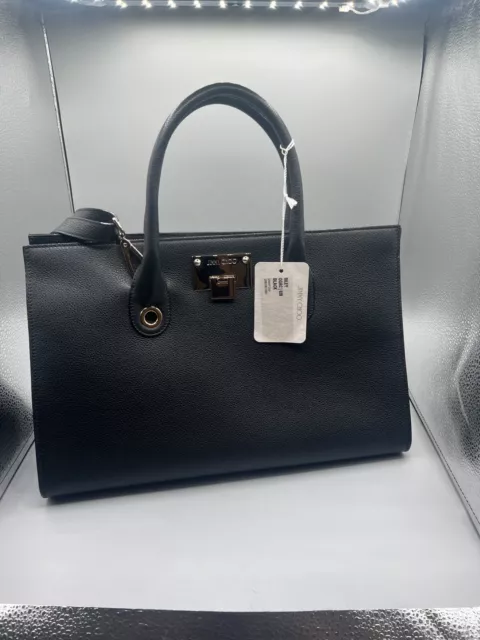 Brand New Authentic JIMMY CHOO Riley Black Leather Tote Bag