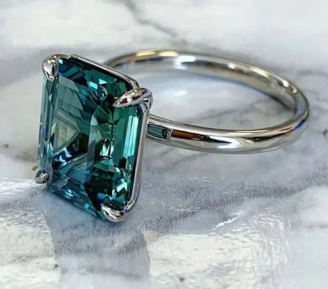 Teal sapphire Ring Wedding Engagement Gift Ring Birthday Gift US Size 5 6 7 8 9 2
