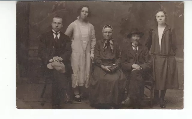 Postcard. POSSIBLY LATVIA. Real Photo. Unknown Family Portrait. Lejasciema