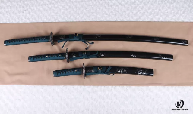 3Pcs Daisho Practice japanese samurai Katana Tanto sword 9260 Spring Steel blade