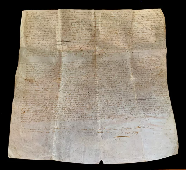 1667  Large Antique Parchment