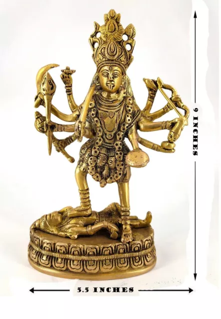 Whitewhale Maa Kali Messingstatue, religiöse Göttin, Skulptur, Idol,...
