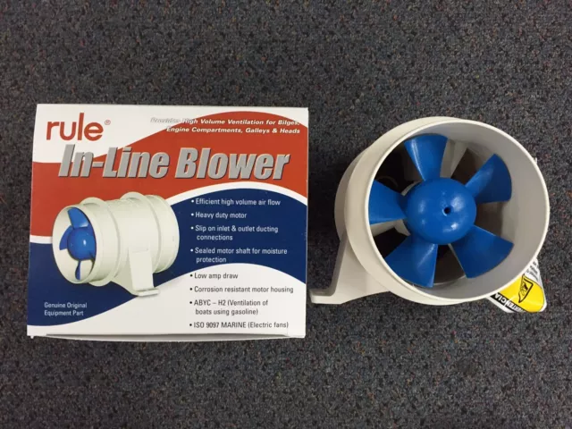 NEW Rule In-Line Bilge Blower 100mm 12 Volt Compact Heavy Duty Model 240 RWB654