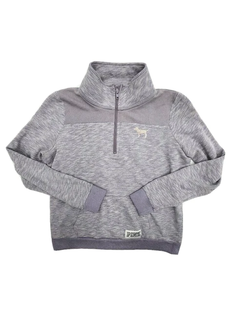 Victorias Secret Love Pink Size Medium Light Purple Womens Half Zip Sweatshirt