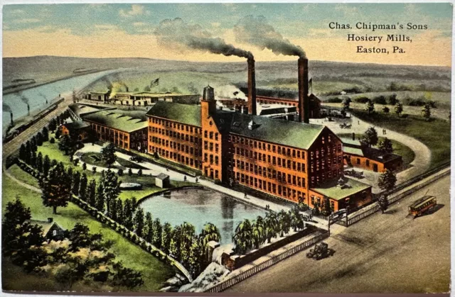 Easton Pennsylvania Charles Chipman's Sons Hosiery Mills Textile Postcard
