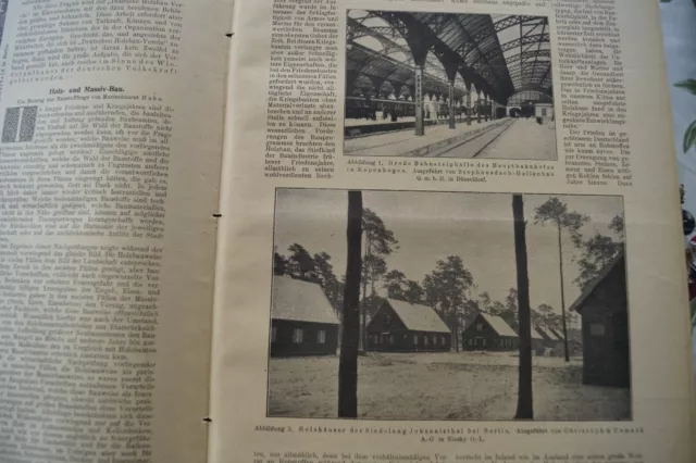 1920 Bauzeitung bh1 / Bahnhof Kopenhagen Berlin Johannisthal von Unmack Niesky