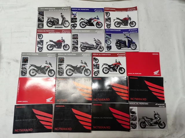 Lotto stock di 18 LIBRETTI ISTRUZIONI uso e manutenzione - HONDA CB CBR NC XADV