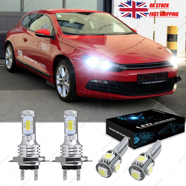 Argo Canbus Error Free LED Sidelight Bulbs – For VW Scirocco 2008-2018, Xenon White, 501/W5W