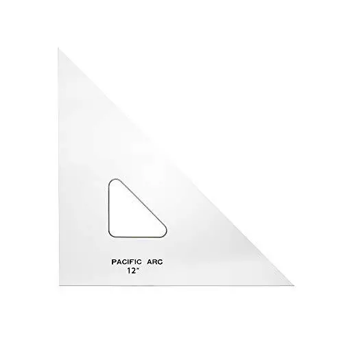 Drafting Triangle 12-inch 45/90 Degrees Clear Acrylic