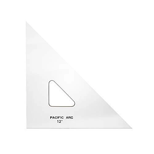 Drafting Triangle 12-inch 45/90 Degrees Clear Acrylic