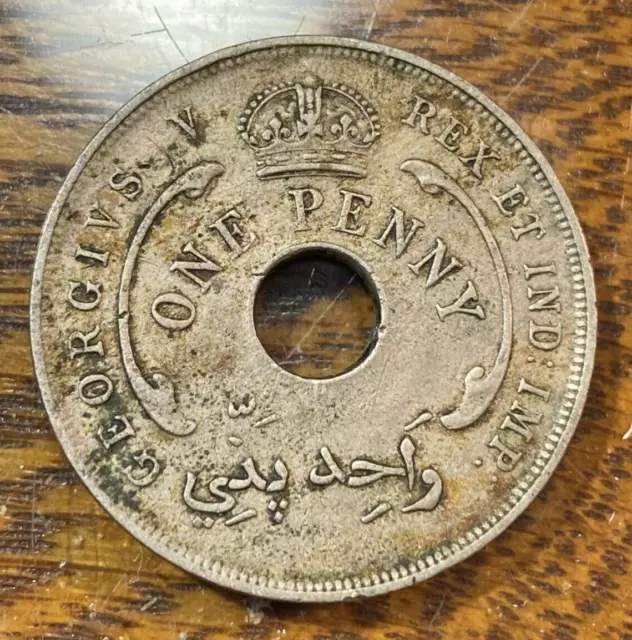 1918-H Better Date British West Africa 1 Penny Nice Original XF KM-9 CHN