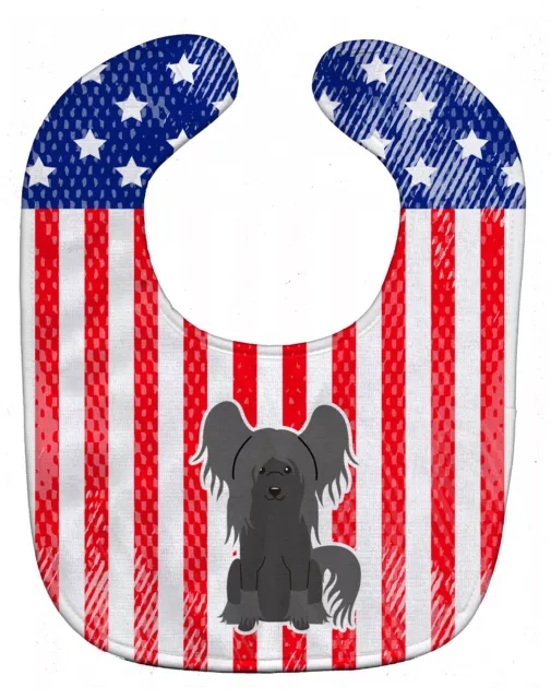 Patriotic USA Chinese Crested Black Baby Bib BB3107BIB