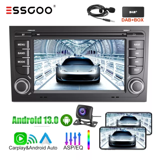 7" DAB+ Autoradio 2+32GB Carplay KAM Für Audi A4 8E S4 B6 B7 Android 13 GPS Navi