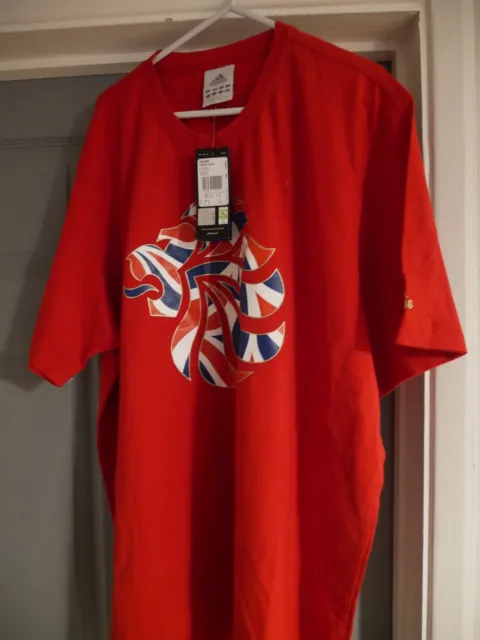 Olympic Games 2012 London New And Unused Red Lion Adidas Tshirt With Tags Xl