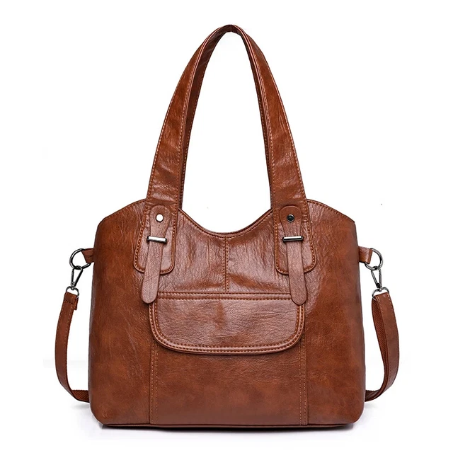 Soft handbags sales with outside pockets