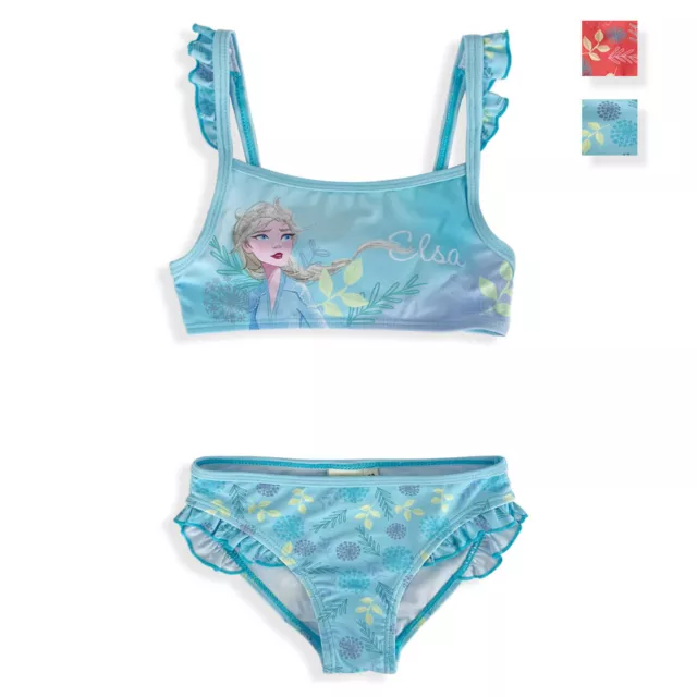 Costume 2 pezzi da mare Disney Frozen ufficiale per bambina piscina BIO 5365