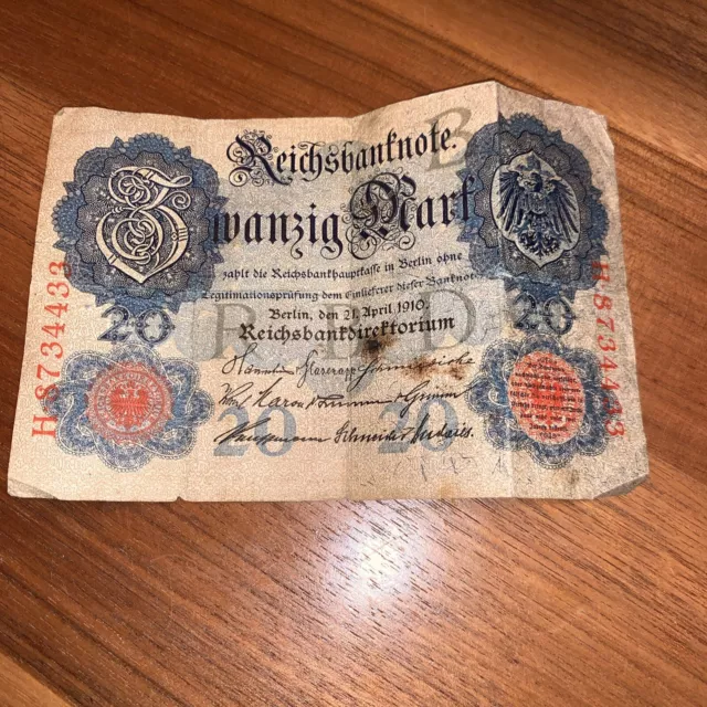 Reichsbanknote Zwanzig / 20 Mark 1910