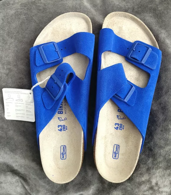 BIRKENSTOCK ARIZONA IN Ultra Blue Suede Size 9 EU43 Regular Fit
