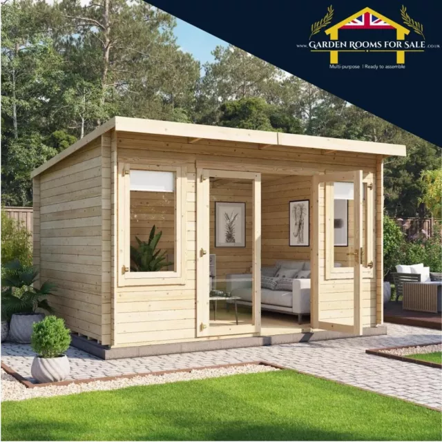 4m x 2.5m Log Cabin Free Delivery Summer House Garden Office Man Cave Room DIY