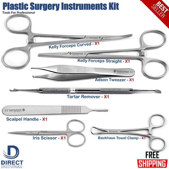 Veterinary Plastic Surgery Instruments Tray Setup Kit Canine Feline Spay Pack CE